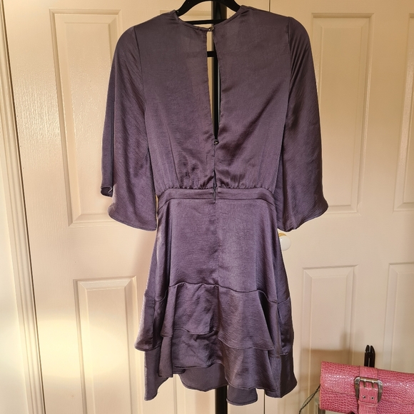 SHEIKE | Size 8 Dark Purple Fit & Flare Formal Mini Dress Party | Ruffled Dress - Picture 7 of 7